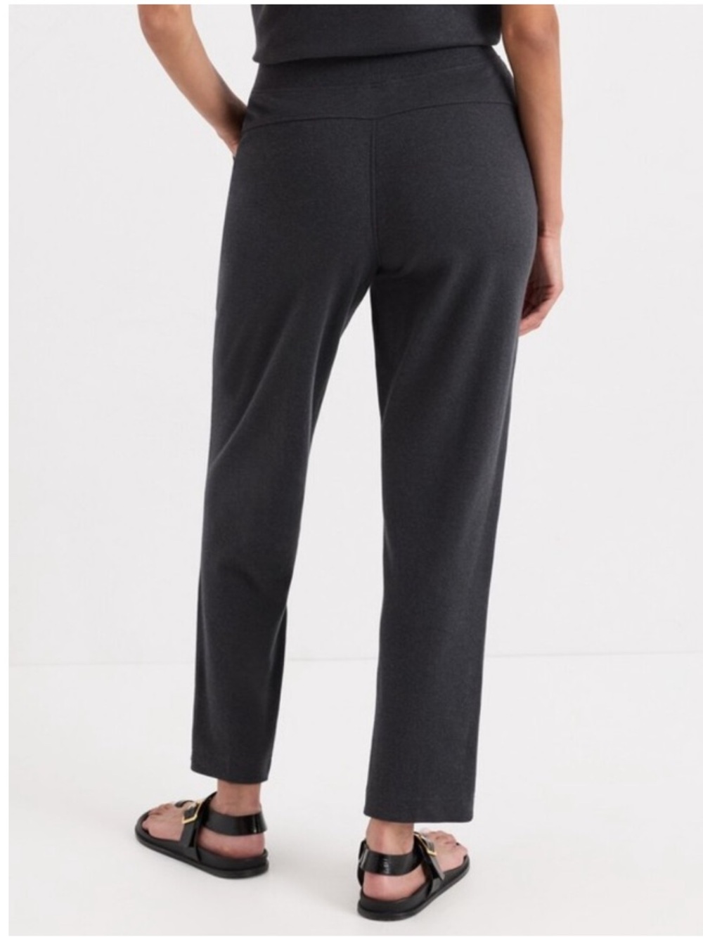Pact 100% Organic Cotton Airplane Tapered High Rise Pull-On Pant Grey Small - Picture 2 of 9